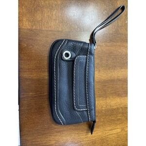BOC Born Concepts Black Wristlet Wallet ID Slot Zip Closure 7"x 4.5" EUC
